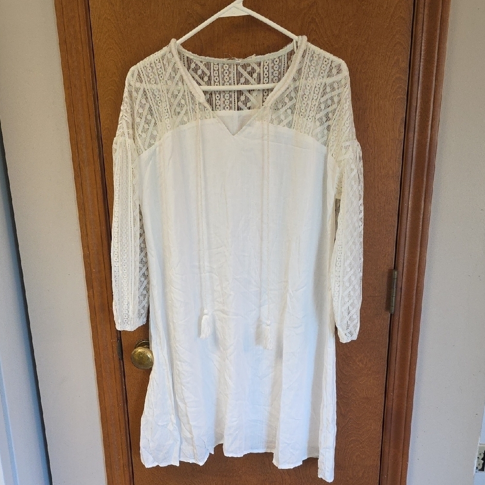 White Lace Boho Dress